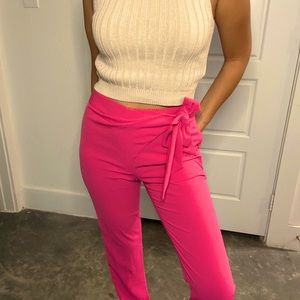 NEW Antonio Melani Hot Pink wrap tie front pants